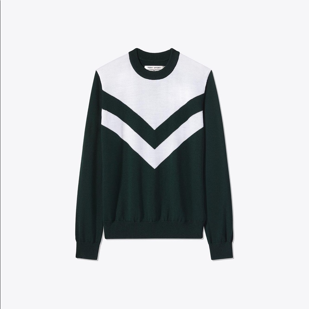 Tory Sport Performance Merino Chevron Sweater